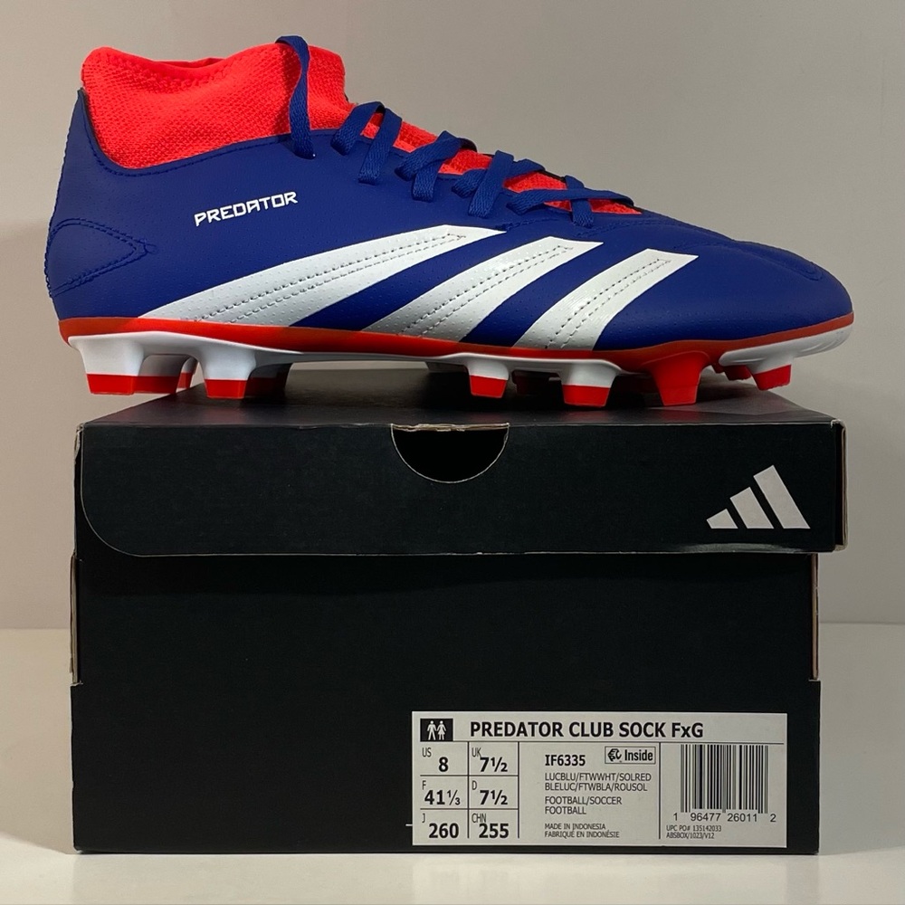 ⚽ [BRAND NEW] ADIDAS PREDATOR CLUB SOCK FG ADVANCEMENT PACK MENS CLEATS SIZE 8 ⚽
